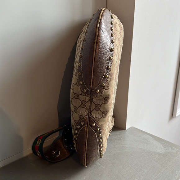 Gucci SS/05 Big Borchie Monogram Canvas Studded Shoulder Bag - Picture 4 of 13